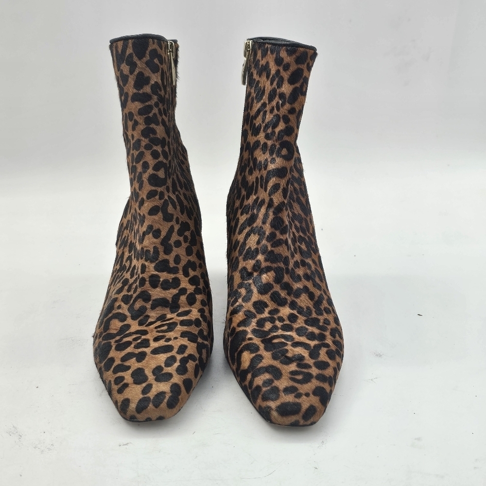 Nordstrom Arazio Leopard Calf Hair Kitten Heel Booties Pointed Toe Size 8 - Picture 7 of 10